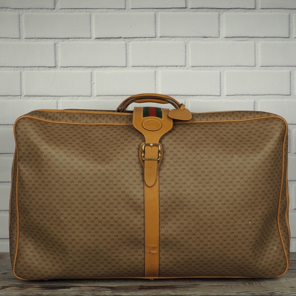 Gucci Handbags - Vintage Gucci tan micro GG canvas zipper suitcase